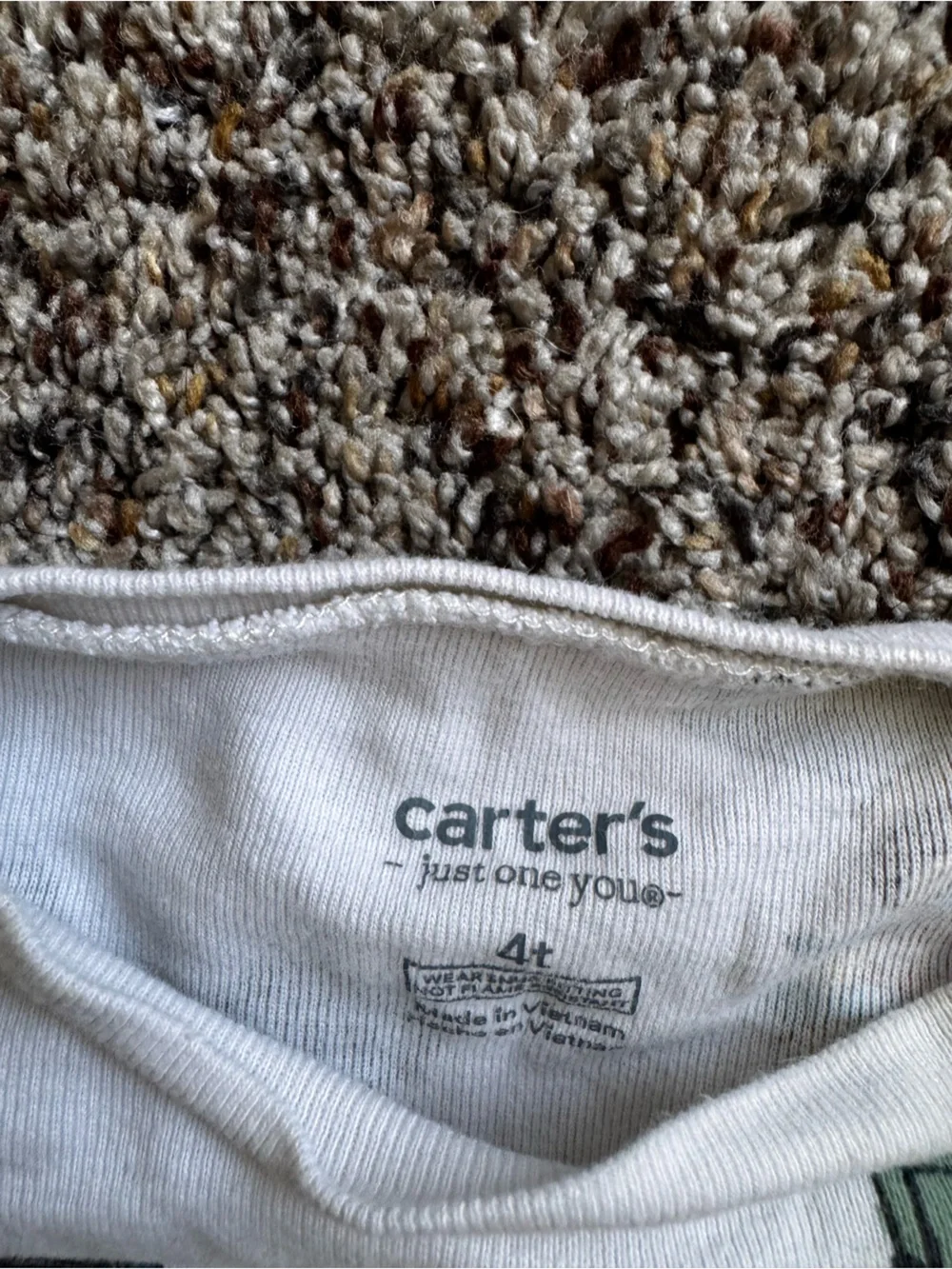 Carter's Teal Striped and Cream Truck Print Pajama Set